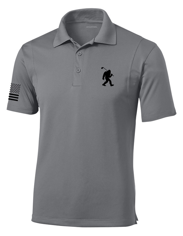 Trenz Shirt Company Bigfoot Golf Funny Embroidered Golf Polo